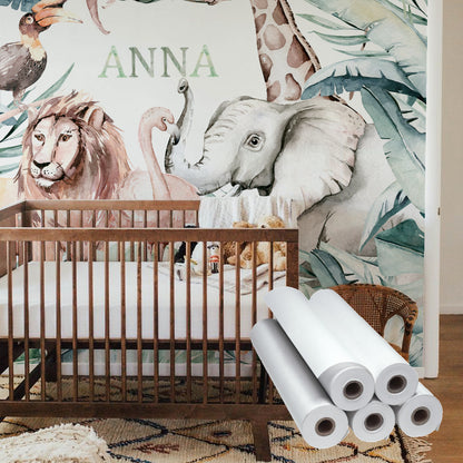 Water Resistant Peel and Stick Removable Repositionable Self Adhesive Reusable Blank Printable Fabric Wall Paper Wallpaper Rolls